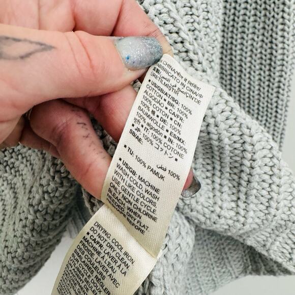 Goodthreads Gray Crochet Turtle Neck Pullover Sweater Women’s Size L - Picture 3 of 7